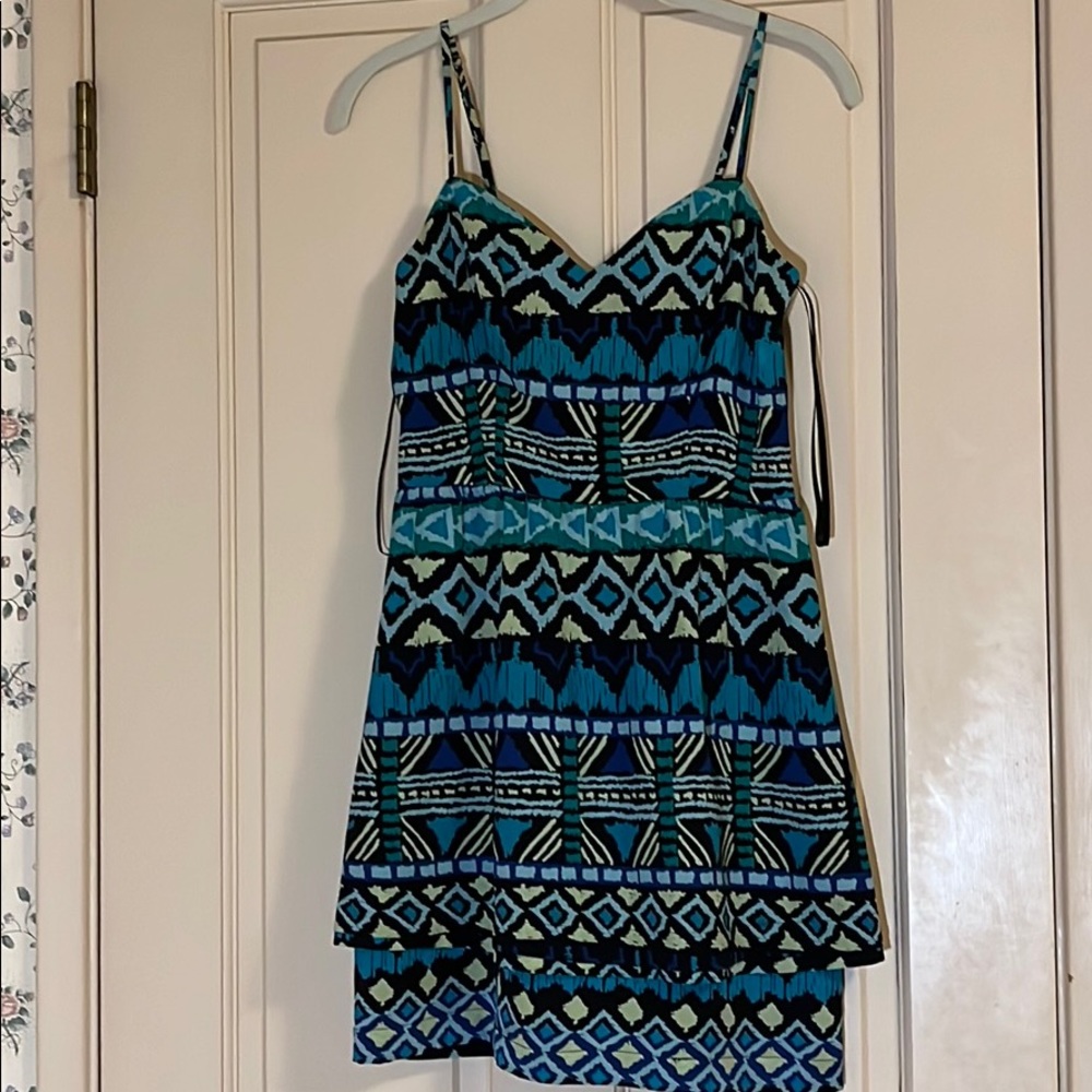 Bebe Turquoise Ikat-pattern Dress - Picture 2 of 5